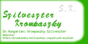 szilveszter krompaszky business card